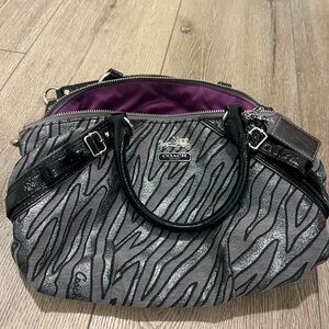 Coach Black and Gray Zebra Shoulder Bag
